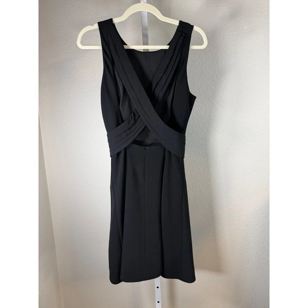 rag & bone Black Sleeveless Crisscross Open Back Pleated Mini Dress Size 6